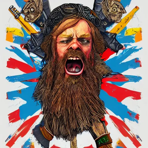 Image similar to angry scottish console gamer, detailed, colorful, 4 k, by albrecht durer