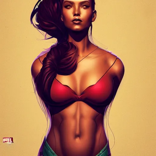 Image similar to a stunning upper body portrait of a beautiful woman by marvel comics, digital art, trending on artstation