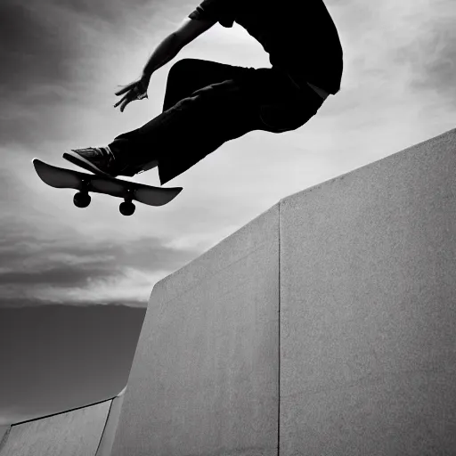 Image similar to man skateboarding on a giant nose, photography,