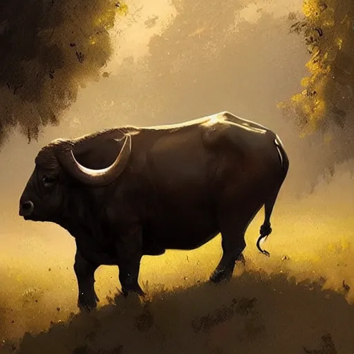 Image similar to 🐃 , Greg rutkowski, Trending artstation, cinematográfica, digital Art