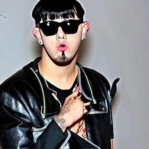 Prompt: Bad bunny singer as anime