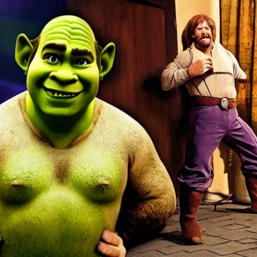 Image similar to chuck norris as shrek