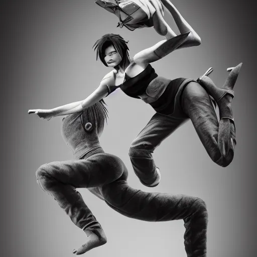 Image similar to rpg character concept art, most beautiful swedish models doing acroyoga, in the style of jamie hewlett hiroya oku riyoko ikeda, 3 d render, artstation trending, 8 k, octane render, photorealistic, sharp detail, manga, black and white