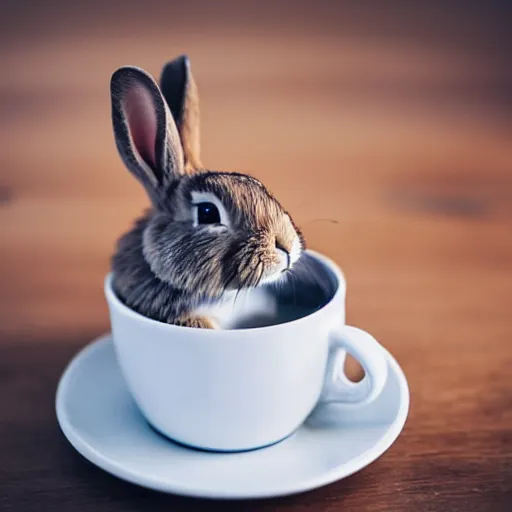 Image similar to rabbit sitting in coffee cup