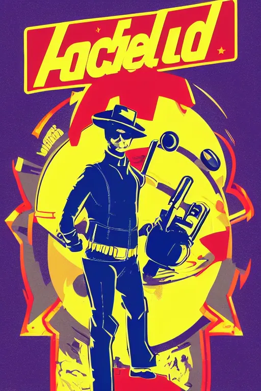 Image similar to fallout 7 6 retro futurist illustration art by butcher billy, sticker, colorful, illustration, highly detailed, simple, smooth and clean vector curves, no jagged lines, vector art, smooth andy warhol style