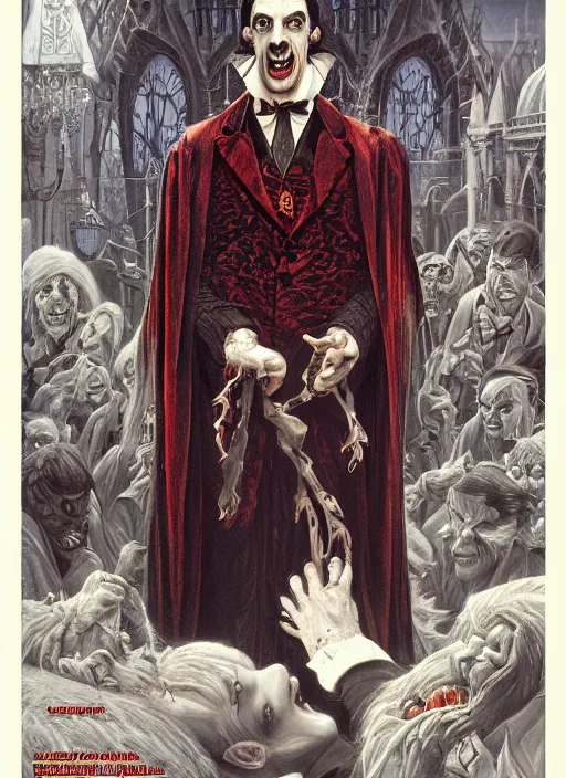 Image similar to Dracula muppet from Society (1989), intricate, highly detailed, centered, digital painting, artstation, concept art, smooth, sharp focus, illustration, artgerm, donato giancola, Joseph Christian Leyendecker, WLOP, Artgerm