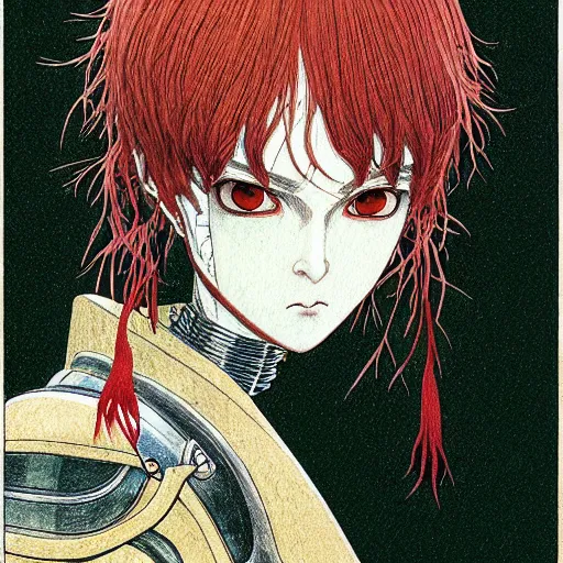 Image similar to prompt : portrait of knight painted in miyazaki color style drawn by katsuhiro otomo and takato yamamoto, inspired by fables, china doll face, smooth face feature, intricate oil painting, high detail, sharp high detail, manga and anime 2 0 0 0