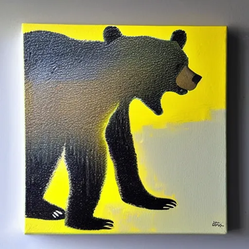 Prompt: “nice bear yellow light oil panting”