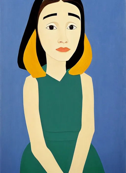 Image similar to a portrait of a pretty young lady by alex katz