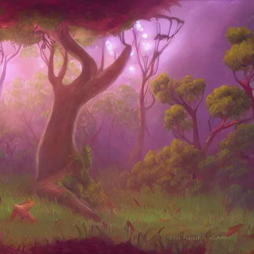 Image similar to a magical Malagasy forest, d&d concept art