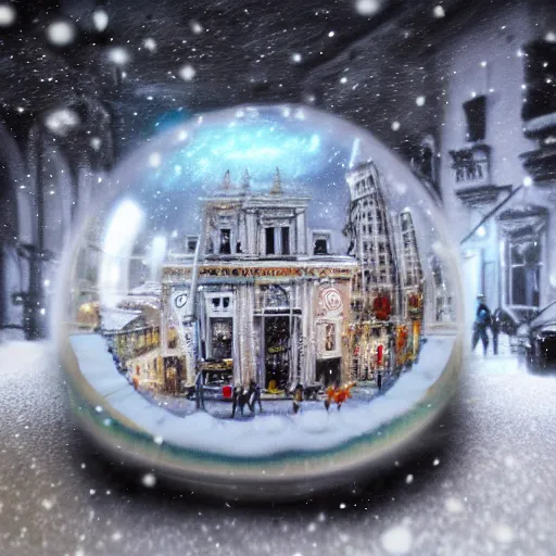 Prompt: snow globe of buenos aaires city, artstation, photorealism