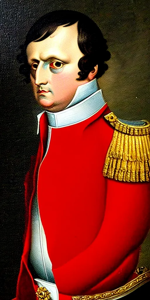 Image similar to portrait painting of napoleon, also napoleon bonaparte, and later known by his regnal name napoleon i, was a french military and political leader who rose to prominence during the french revolution and led several successful campaigns during the revolutionary wars.