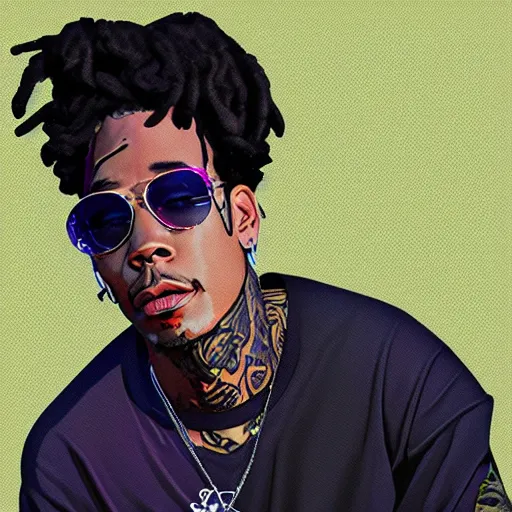 Image similar to wiz khalifa digital art