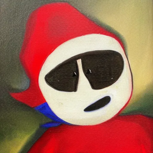 Prompt: homestar runner, oil painting by rembrandt