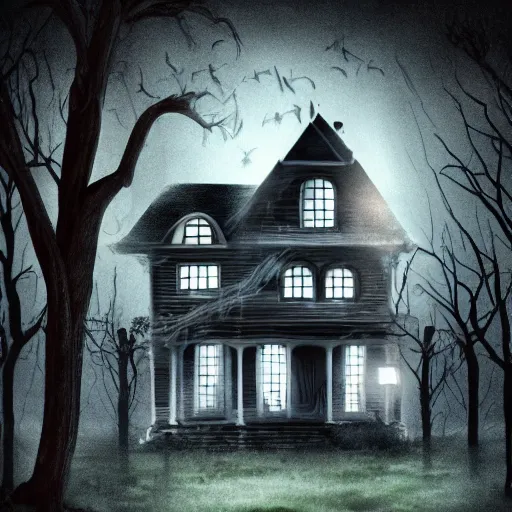 Image similar to a haunted house,