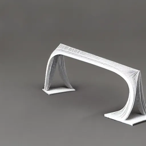 Prompt: 3d printed bridge, parametric design