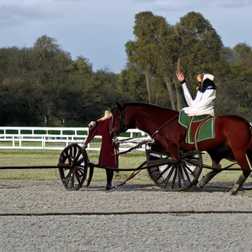 Prompt: a horse pulling a canon