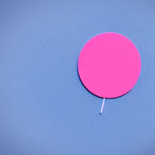 Prompt: pink dot, blue sky background