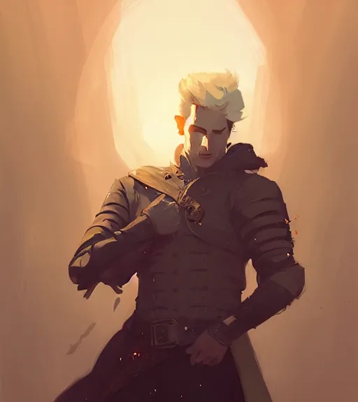 Prompt: portrait of cullen from dragon age with golden eyes, dark hair by atey ghailan, by greg rutkowski, by greg tocchini, by james gilleard, by joe fenton, by kaethe butcher, dynamic lighting, gradient light blue, brown, blonde cream and white color scheme, grunge aesthetic