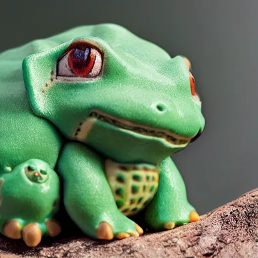 Image similar to national geographic professional photo of bulbasaur, award winning