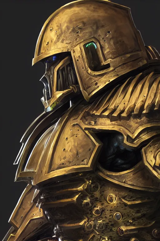 Image similar to armor portrait heros warhammer 4 0 k horus heresy fanart - the primarchs emperor by johannes helgeson animated with vfx concept artist & illustrator global illumination ray tracing hdr fanart arstation zbrush central hardmesh 8 k octane renderer comics stylized