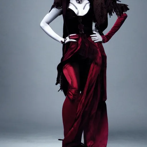 Image similar to full body photo of eva green as a vampire warrior