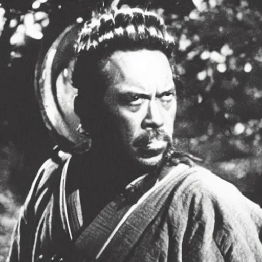 Image similar to a film still of Robert Dwayne junior as samurai