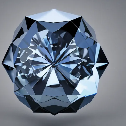 Image similar to An extremely realistic 3D render of an obsidian diamond, Dribbble 8k