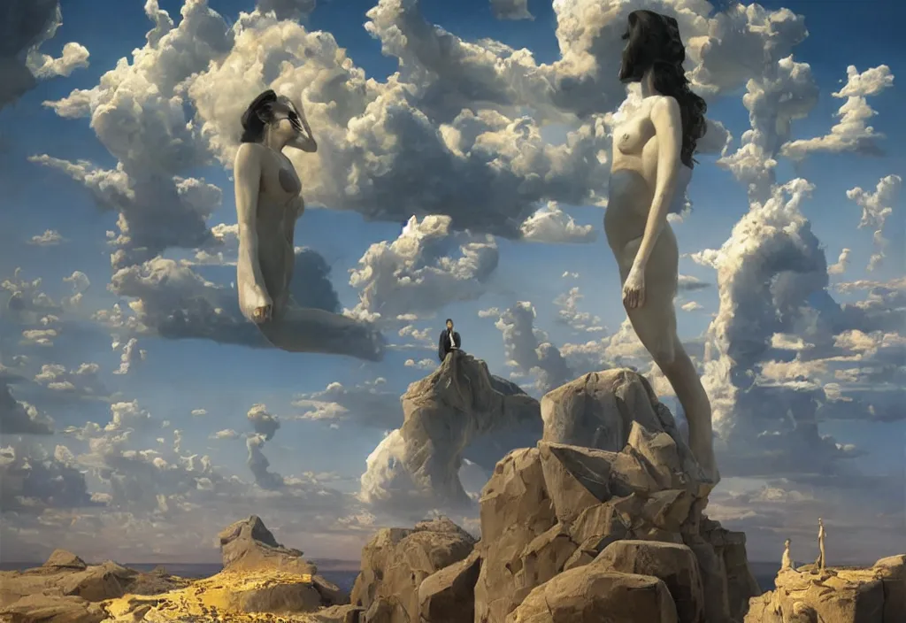 Image similar to thoughts of infinity, art by james gurney and greg rutkowski, surrealism by salvador dali, very detailed, high resolution, symmetry by rene magritte, volumetric lighting
