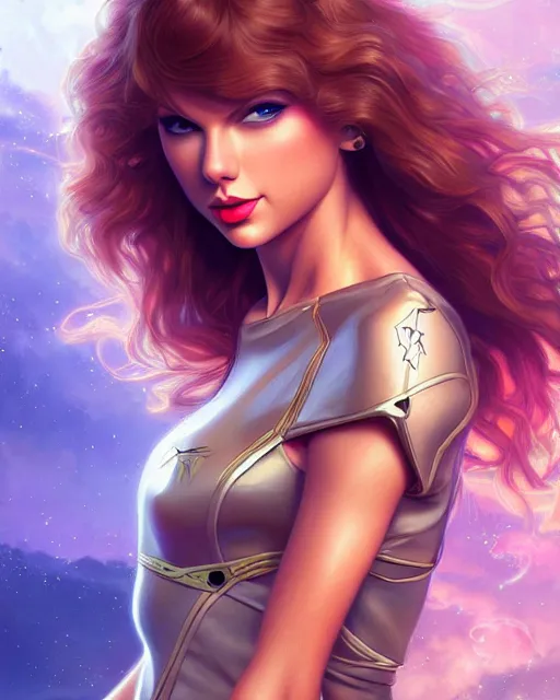 Image similar to ultra realistic illustration, taylor swift as starfire anime, intricate, elegant, highly detailed, digital painting, artstation, concept art, smooth, sharp focus, illustration, art by artgerm and greg rutkowski and alphonse mucha and wlop