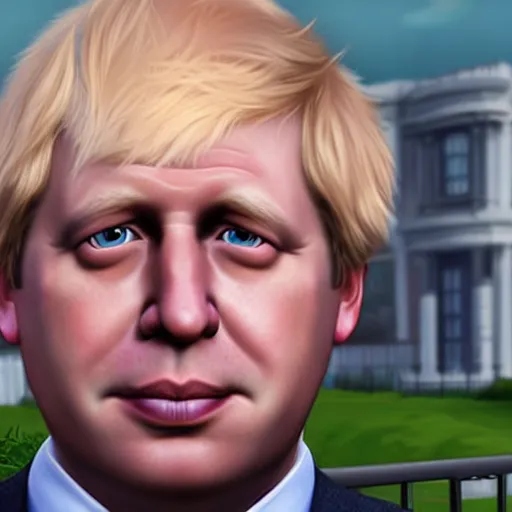 Prompt: a screenshot of boris johnson in the sims 4 3 d rendering. unreal engine. amazing likeness. very detailed. cartoon caricature