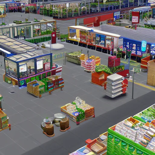 Prompt: Costco in sims 4