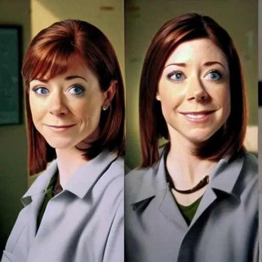 Prompt: alyson hannigan as a biologist, very detailed face