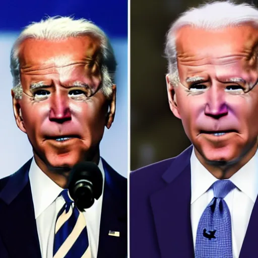 Image similar to Joe Biden as a skin walker