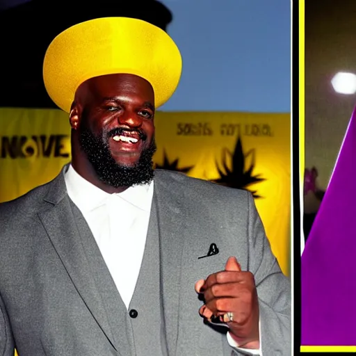 Image similar to Shaq cannabis pope coronation presented by Hasidic Superman