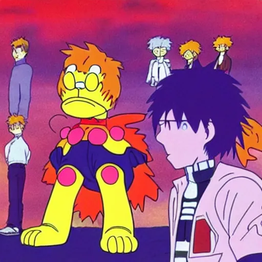 Image similar to garfield third impact, neon genesis evangelion, anime