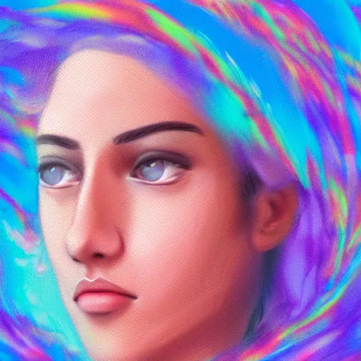 Image similar to a highly detailed and realistic concept art of young Monica Carvalho in a vaporwave artwork composition, Windows98 logo, 8k, intricate, pastel colors