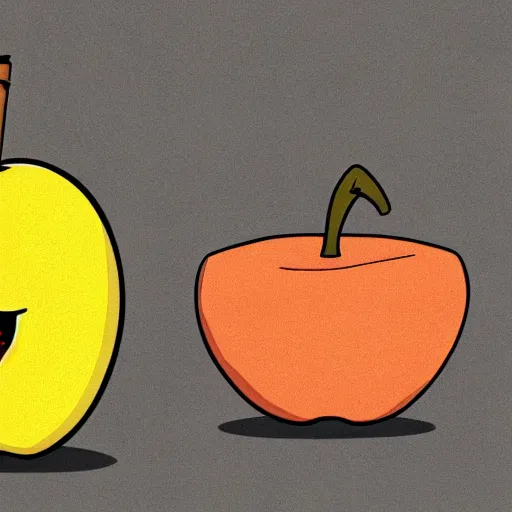 Image similar to an illustration of an apple in american dad style