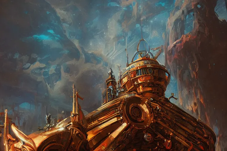 Prompt: priest of the mega of nail, art by robert mccall and anato finnstark and zoran janjetov, trending on artstation, atmospheric closeup view doge, steampunk, unreal engine 5, concept art, idealism