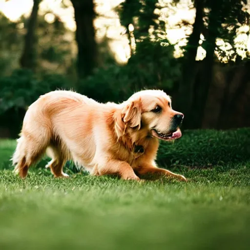 Image similar to golden retriever, dog, depth of field, centered, photo