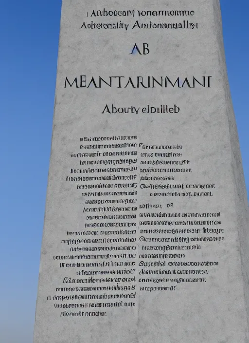 Image similar to monument with the text за абобу, hyperrealism, no blur, 4 k resolution, ultra detailed