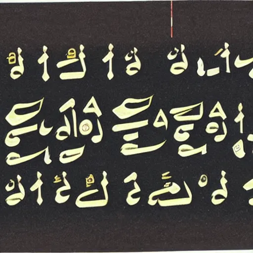 Image similar to poem written in futuristic arabic hangul