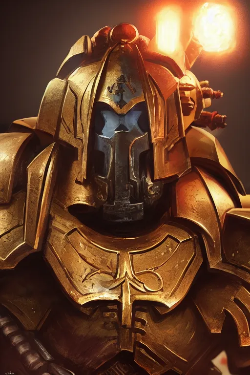 Image similar to armor portrait heros warhammer 4 0 k horus heresy fanart - the primarchs emperor by johannes helgeson animated with vfx concept artist & illustrator global illumination ray tracing hdr fanart arstation zbrush central hardmesh 8 k octane renderer comics stylized