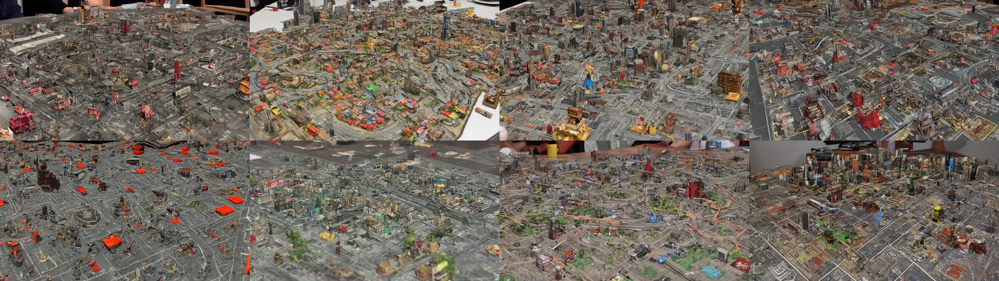 Prompt: a 12x(very) much detailed city of the movie AKIRA, tabletop miniature