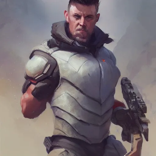 Image similar to protagonist of boomer shooter video game, painted by stanley lau, painted by greg rutkowski, painted by stanley, artgerm, masterpiece, digital art, trending on arts