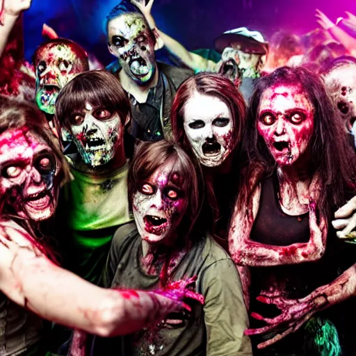 Prompt: zombies at a rave