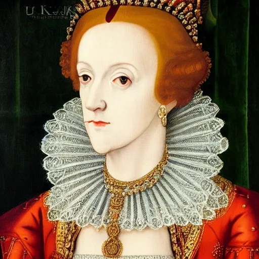 Image similar to Ilya Kuvshinov painting of Elizabeth I. of England