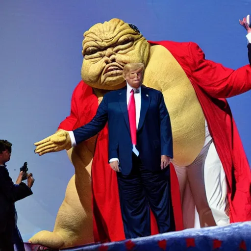 Prompt: donald trump as jabba the hutt