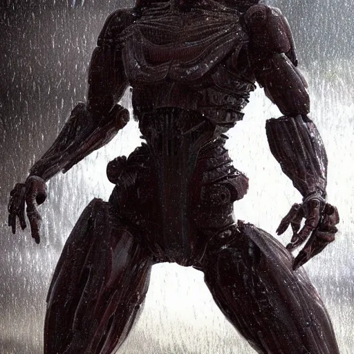 Prompt: humanoid inspired by raindrops, Trending on Artstation, cinematic atmosphere