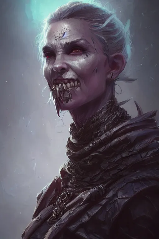 Image similar to dark evil necromancer, d & d, fantasy, portrait, highly detailed, headshot, digital painting, trending on artstation, concept art, sharp focus, illustration, art by artgerm and greg rutkowski and magali villeneuve